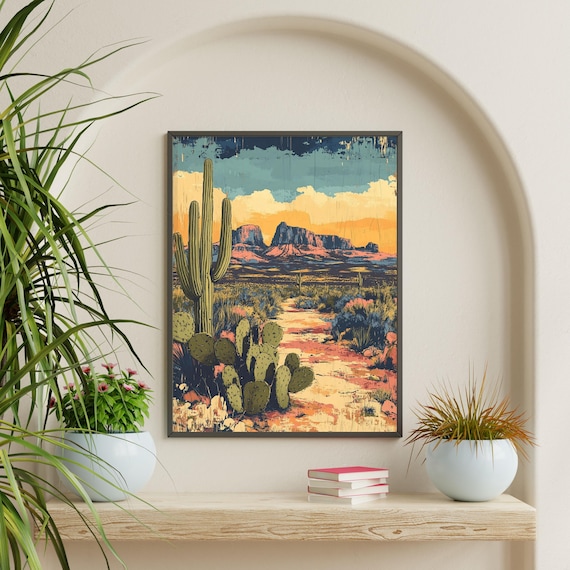 Texas Big Bend Art Print, Southwestern Wall Art, Texas Desert