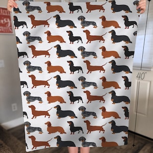 Weiner Dog Blanket Gift for Doxie Mom, Dachshund Dog Blanket, Doxie Dad Blanket, Gift for Doxie Lover, Dachshund Owner Gift, Weiner Dog Gift 30" × 40"