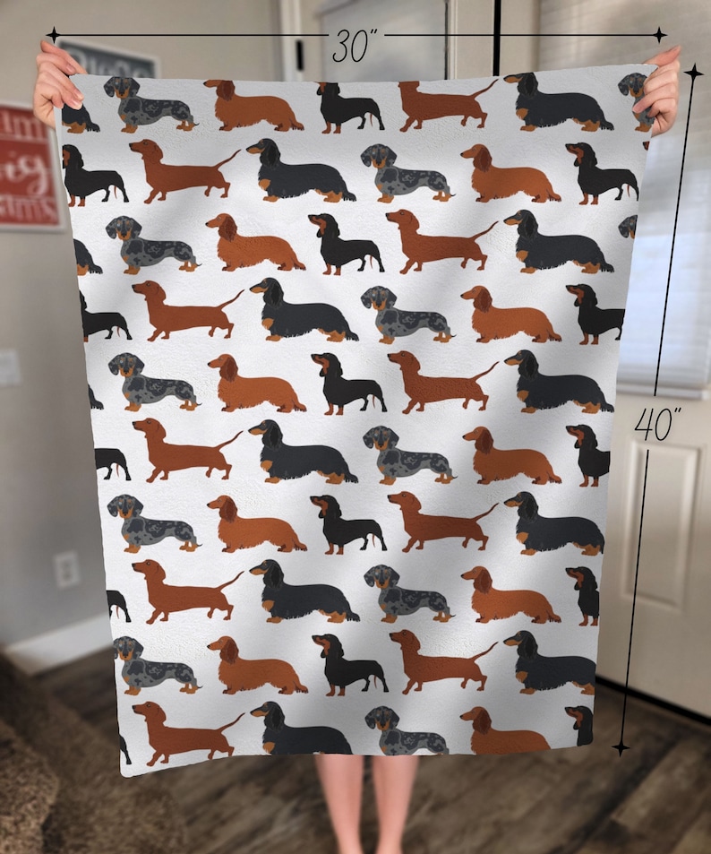 Weiner Dog Blanket Gift for Doxie Mom, Dachshund Dog Blanket, Doxie Dad Blanket, Gift for Doxie Lover, Dachshund Owner Gift, Weiner Dog Gift 30" × 40"