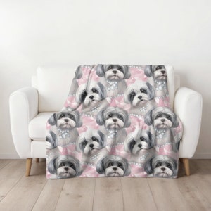 Shih Tzu Blanket Gift for Shih Tzu Mom, Valentine Gift for Shih Tzu Mom, Shitzu Gift Idea, Shitzu Dog Throw, Shih Tzu Gift, Shih Tzu Vday