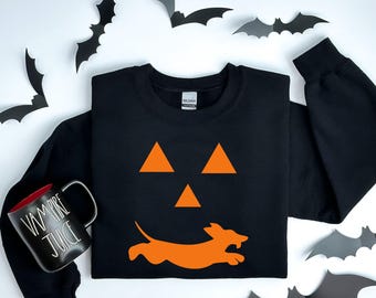 Dachshund Halloween Sweatshirt, Weiner Dog Gift, Dachshund And Halloween Sweater, Dachshund Gift, Wiener Dog Shirt, Dachshund Lover Gift