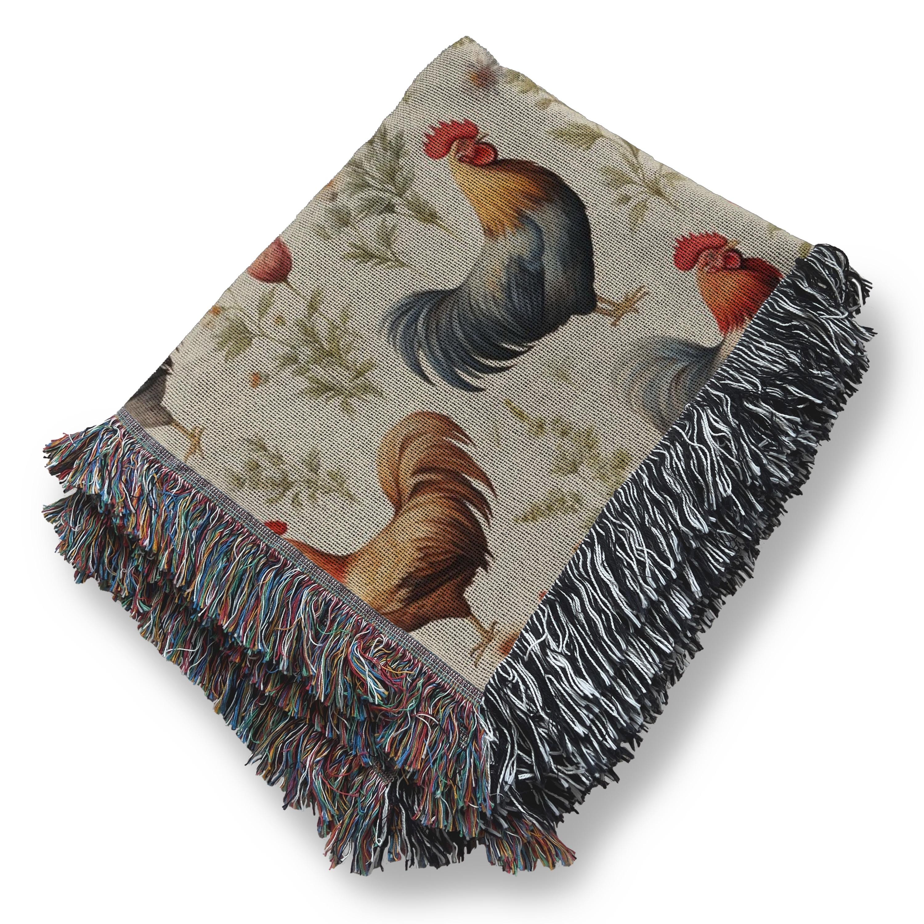 WowPrint Coperta in pile colorato con gallo e pollo, 127 x 152 cm, soffice e morbida, versatile, calda, per camera da letto, divano, letto