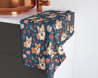 Corgi Towel, Corgi VDay Gift, Corgi Dog Hand Towel, Mothers Day Corgi, Corgi Puppy, Pembroke Welsh Corgi Gift Idea, Corgi Tea Towel