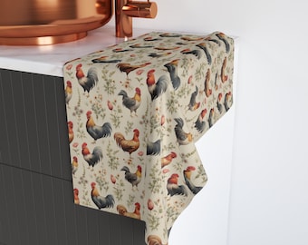Chicken Hand Towel, Chicken Gift, Kitchen Bathroom Decorative Towel, Tea Towel, Hostess Housewarming Gift, Homesteading Home Decor, Rooster