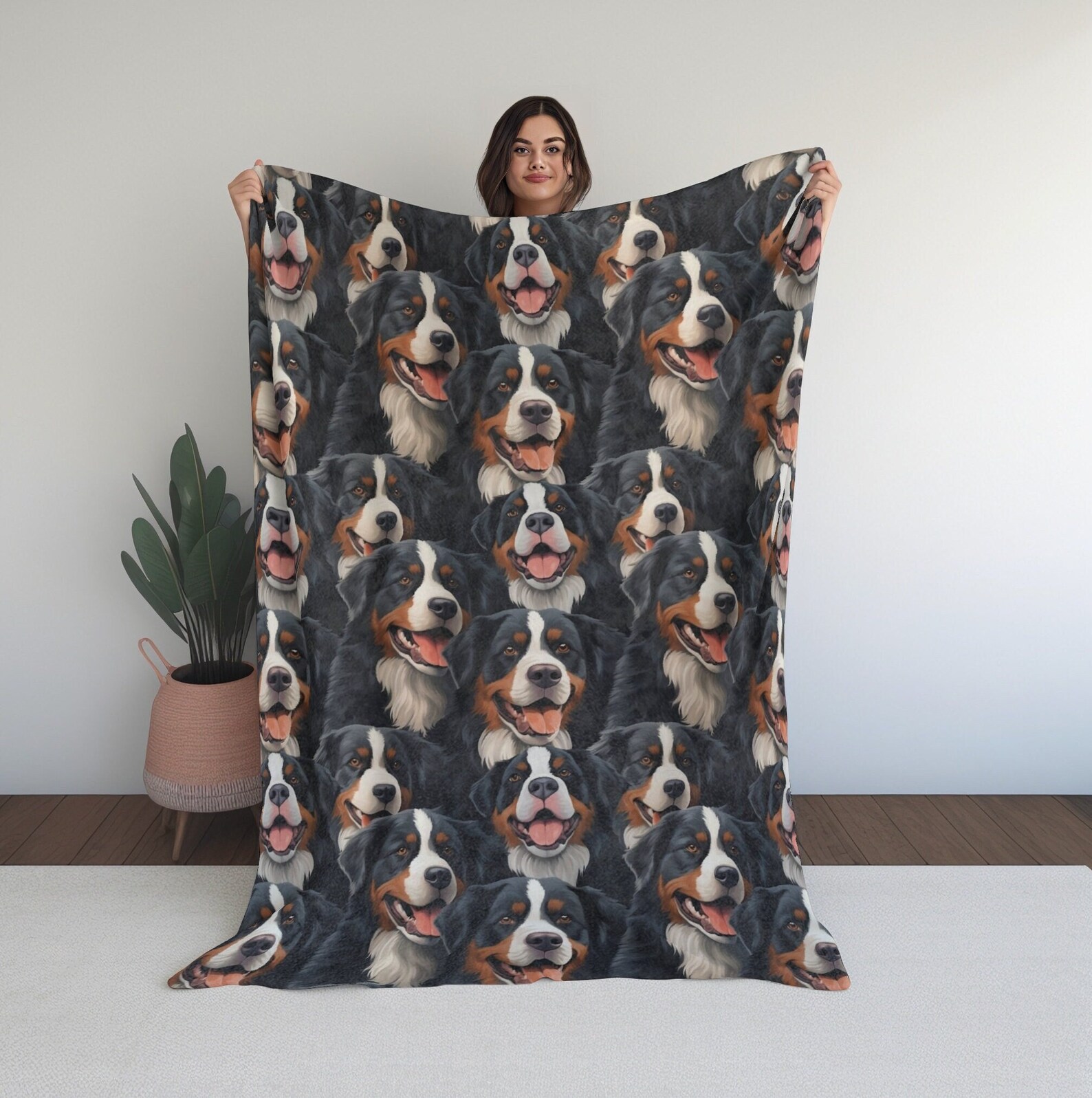 Bernese Mountain Dog Blanket Gift for Berner Mom, Bernese Dog Blanket, Berner Dad Gift, Gift for