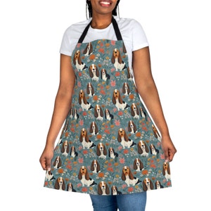 Basset Hound Apron, Basset Hound Gifts, Gift for Basset Mom, Basset Mama Gift, Hound Dog Gift Idea, Gift for Basset Hound Dog, Hound Puppy