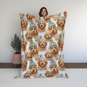 GoldenDoodle Blanket for Doodle Lover, Doodle Mom Blanket, Golden Doodle Dog Owner Gift, Doodle Dad Present, Doodle Mama, Doodle Throw