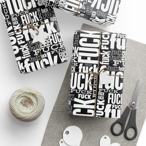 Funny F Word Gift Wrap Annoying Christmas Wrapping Paper Joke Gag Gift Wrap Rude Wrapping Paper White Elephant Adult Wrapping Paper Fword