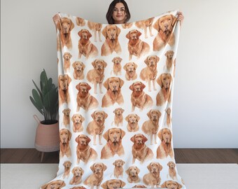 Fox Red Labrador Blanket Gift for Labrador Mom, Fox Red Labrador Gifts, Labrador Silhouette Hunting, Yellow Lab, Golden or Black Labrador