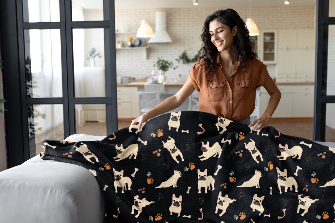 French Bulldog Blanket Gift for Frenchie Mom, Frenchie Dad Blanket, Gift for Frenchie Lover