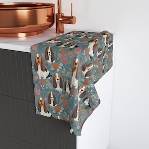 Basset Hound Towel, Hound Dog Gift, Bassett Hound Towel, Gift for Hound Lover, Basset Dad, Basset Hound Owner, Hound Puppy, Basset Fabric