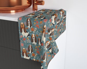 Basset Hound Towel, Hound Dog Gift, Bassett Hound Towel, Gift for Hound Lover, Basset Dad, Basset Hound Owner, Hound Puppy, Basset Fabric