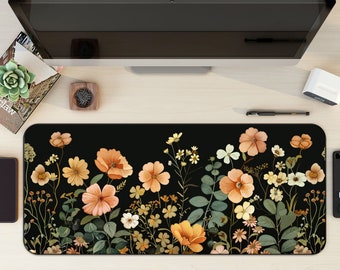 Darkcore Cottage Matte, Florale Schreibtischmatte, Botanische Maus Pad, Vintage Schreibtischmatte, Wildblumen Mousepad, Natur Schreibtischdekoration, Garten Schreibtischunterlage, Gamer