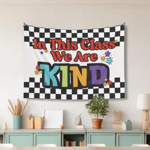 Classroom Tapestry, Retro Classroom Decor, Bright Rainbow Classroom, Indoor Wall Tapestry, Retro Wall Hanging, Kind Classroom Poster