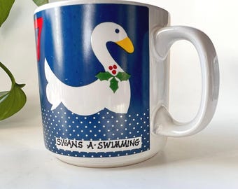 Vintage Christmas Grant Howard Twelve Days of Christmas Coffee Mug -  Days Seven, Eight and Nine of The Twelve Days of Christmas Mug, Cup