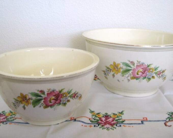 Vintage Kitchen Kraft Oven Serve10 and 8 Mixing Bowls Platinum Trimhomer Laughlin1930s Etsy