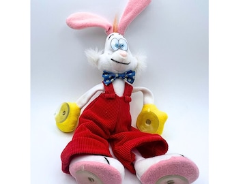 Vintage  1987 Who Framed Roger Rabbit Clinging Plush with Suction Cups on Hands & Feet Movie Memorabilia Made by Applause