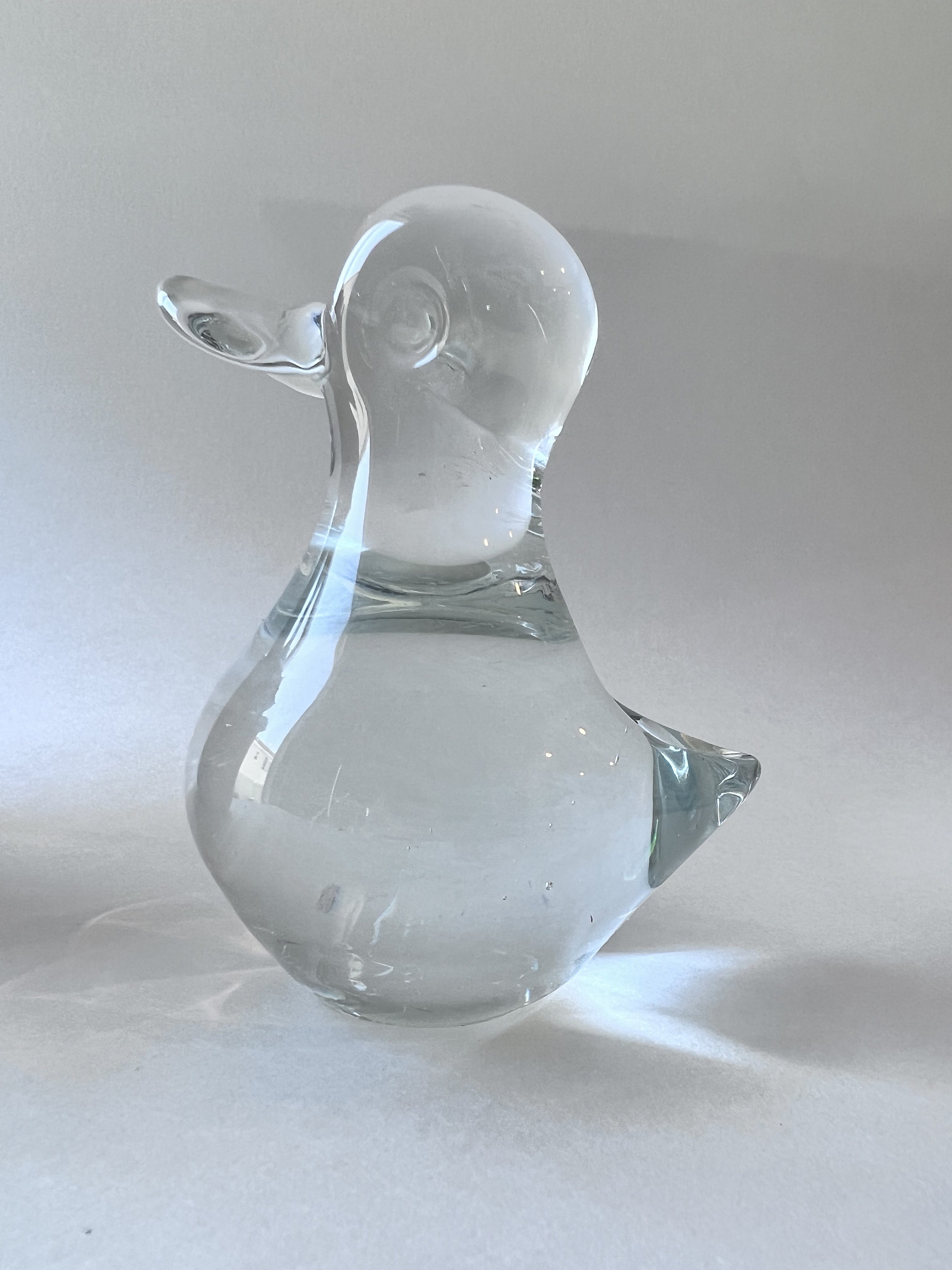 Vintage Glass Duck Figurine Heavy Glass Duck Sculpture Etsy