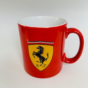 Vintage Red Ferrari Coffee Mug - Ferrari Logo Coffee Mug