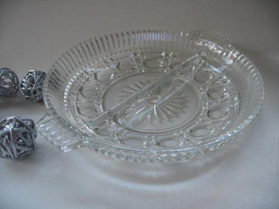 Items similar to Clear Glass Divided Relish or Candy dish - Royal ...