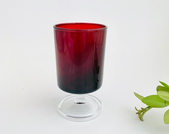 Vintage  Luminarc Cavalier Ruby Red Cordial Glass - Glass Stemware Madde in France