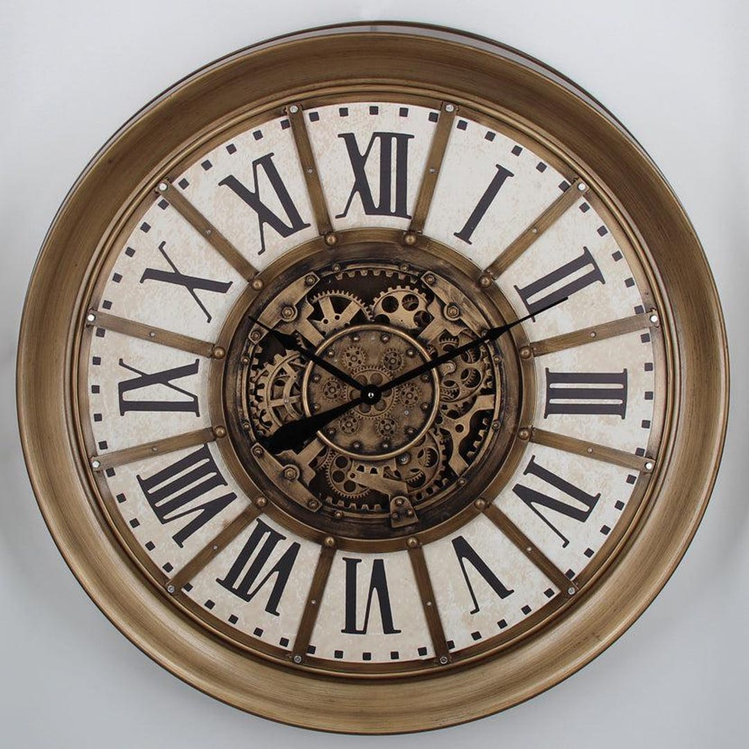Ragnar Exposed Gear Movement Cog Wall Clock 100 Cm Industrial Style - Etsy