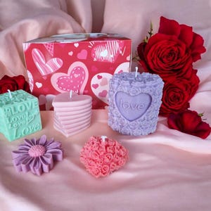 Gift set gift box Mother&#39;s Day, birthdays, Father&#39;s Day or just for your favorite candles handmade 5 candles in the box