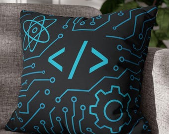 Platine Kissenbezug | Türkis-blauer STEM Tech Decor