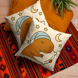 Bonita funda de almohada para dormir de carpincho: acogedor cojín decorativo para dormitorio o habitación infantil, con impresión a doble cara, regalo para amantes de los animales.