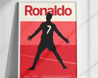 Cristiano Ronaldo Poster GOAT CR7 Real Madrid Juventus Al-Hilal Football Art Print