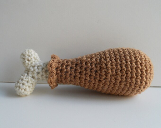 Amigurumi Crochet Oven Roasted Drumstick Baby Rattle Plush Etsy