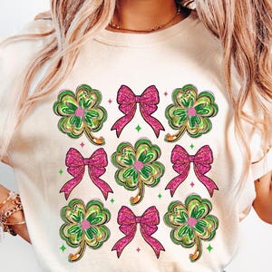 Coquette St Patricks Day Shamrock Sequins Glitter Png, St Pattys Day Png, Four Leaf Clover Sequin Bow, Patricks Day Design, Leopard