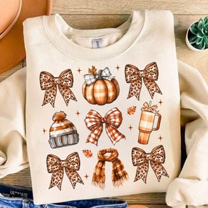 Retro Fall Basics Png, Retro Fall Pumpkin Bow Png, Fall Coquette Bow PNG, Fall Shirt Png, Autumn Girly Png, Girl Autumn Sublimation Design