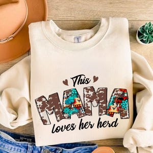 This Mama Loves Herd Png, Retro Mama Png, Cowhide Mama Png, Mother&#39;s Day Png, Mama Herd Png, Western Mama, Mom Shirt Png, Mama Sublimation