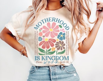 Motherhood Is Kingdom Work Shirt Png Mother&#39;S Day Gift Digital Download Popular Christian Png Files For Sublimation
