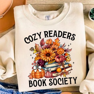 Cozy Readers Book Society PNG, Autumn Fall Cozy Bookish png  Digital download for t-shirt, mug, stickers and more