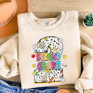 Second Grade PNG, Retro Back to School PNG, Team Grade PNG, Retro Teacher Png, Bright Dalmatians Dots, Dream Team,Back to School,Sublimation