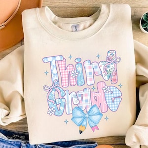 Third Grade PNG, Preppy Back to School Floral Bundle PNG, First Day Of School png, Preppy School png, School png, Kids Shirt, Sublimation