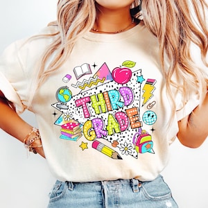 Third Grade PNG, Retro Back to School Sublimation, Kindergarten, First Day of School, School PNG, Retro PNG, Kids Shirt, Sublimation