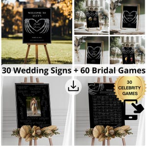 Gothic Wedding Sign Editable Wedding Templates DIY Printable Spooky Wedding Decor Custom Gothic Wedding Sign Set Dark Wedding Decorations