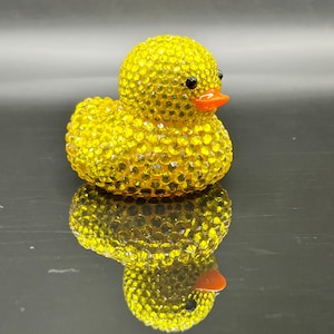 Yellow Glass Rhinestone Rubber Duck, Jeep Rubber Duck, Cruise Ducks, Bling Sparkly Duck, Cheer Duck, Mini Duck, Duck Rhinestone, Duck Bling