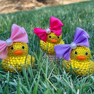 Mini Yellow Glass Rhinestone Rubber Duck, Sparkly Mini Bling Cheer Duck, Bling Duck, Jeep Duck, Cruise Duck, Gem Duck, Rubber Duck,Cute Duck