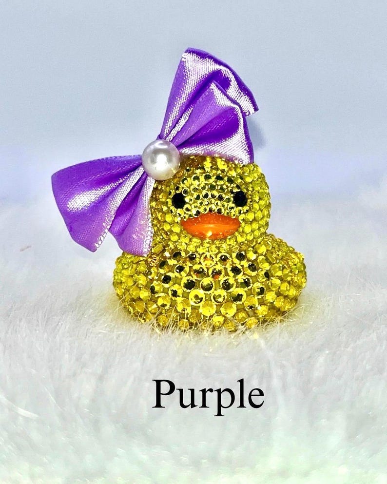 Mini Yellow Glass Rhinestone Rubber Duck, Sparkly Mini Bling Cheer Duck ...