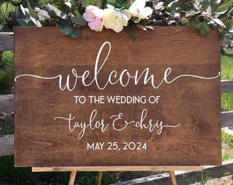 Welcome Wedding Sign, Rustic Wedding Welcome Sign, Welcome to The Wedding of, Custom Easel Sign, Easel Sign, Easel Wedding Sign