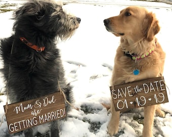 Mom and Dad are Getting Married, Dog Save the Date Signs, Save the Date Dog Signs, Our Humans are Getting Married, Save the Date Sign