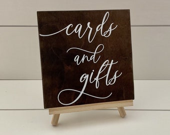 Cards and Gifts Sign, Cards Sign, Cards Box Sign, Gift Table Sign, Wedding Sign, Sweetheart Table Decor, Rustic Wedding Sign, Gifts Sign 7x7