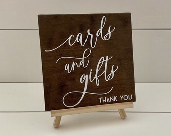 Cards and Gifts Sign, Cards Sign, Cards Box Sign, Gift Table Sign, Thank You Sign, Wedding Table Decor, Rustic Wedding Sign, Gifts Sign 7x7