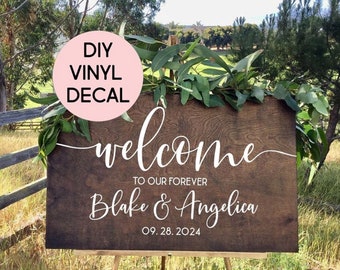 DIY Welcome to Our Wedding Decal, Welcome to our Forever Decal, Welcome Sign Decal, Custom Wedding Decal, Mirror Decal, Vinyl LETTERING ONLY