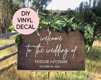 Welcome to The Wedding of Decal Custom Wedding Decal Mirror Decal Welcome to our Forever Decal Welcome Sign Decal DIY Vinyl LETTERING ONLY