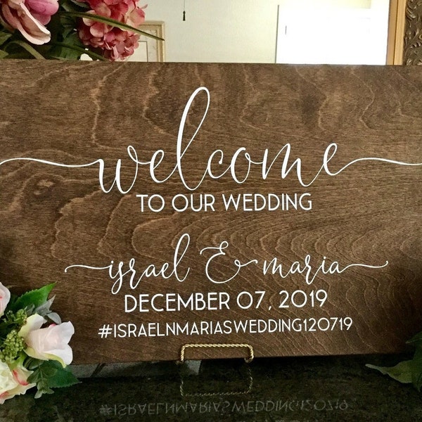 Social Media Sign, Welcome to Our Forever Sign, Hashtag Sign, Welcome Wedding Sign, Rustic Wedding Welcome Sign, Hashtag Wedding Sign